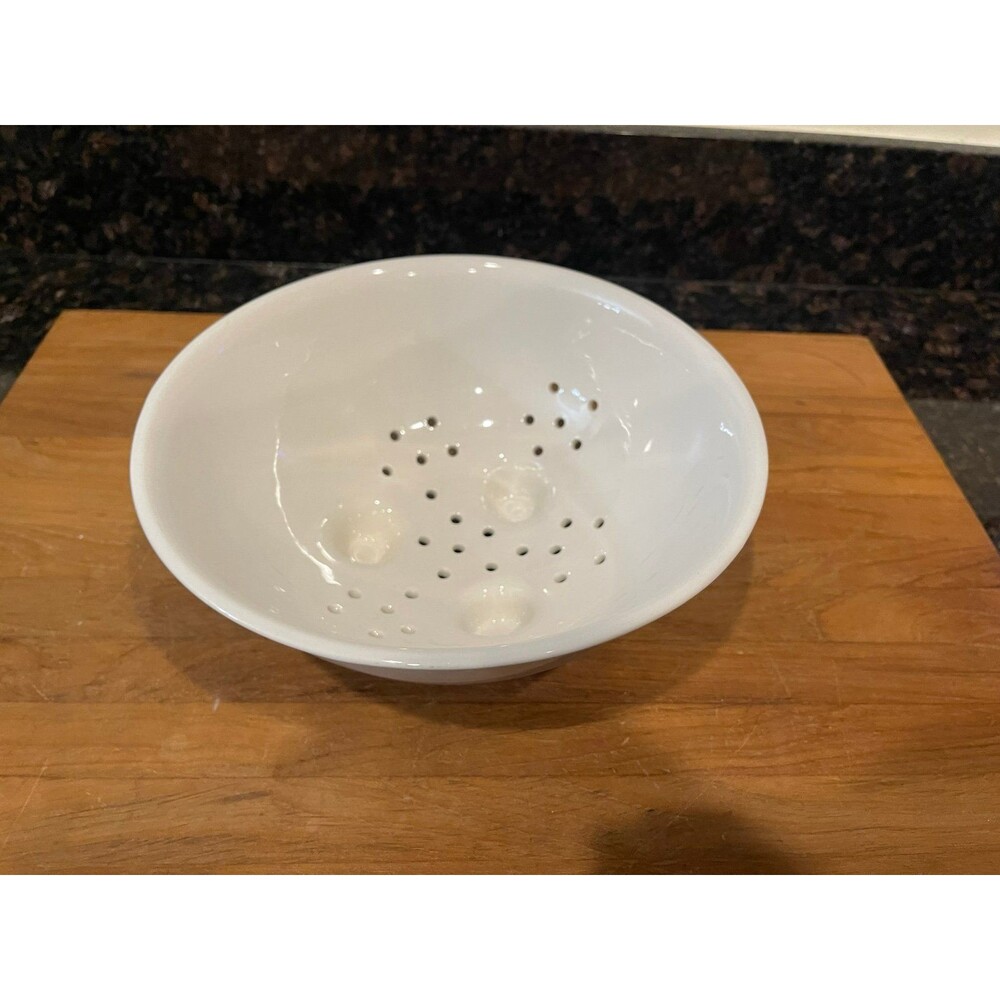 Crate and Barrel White Porcelain Colander